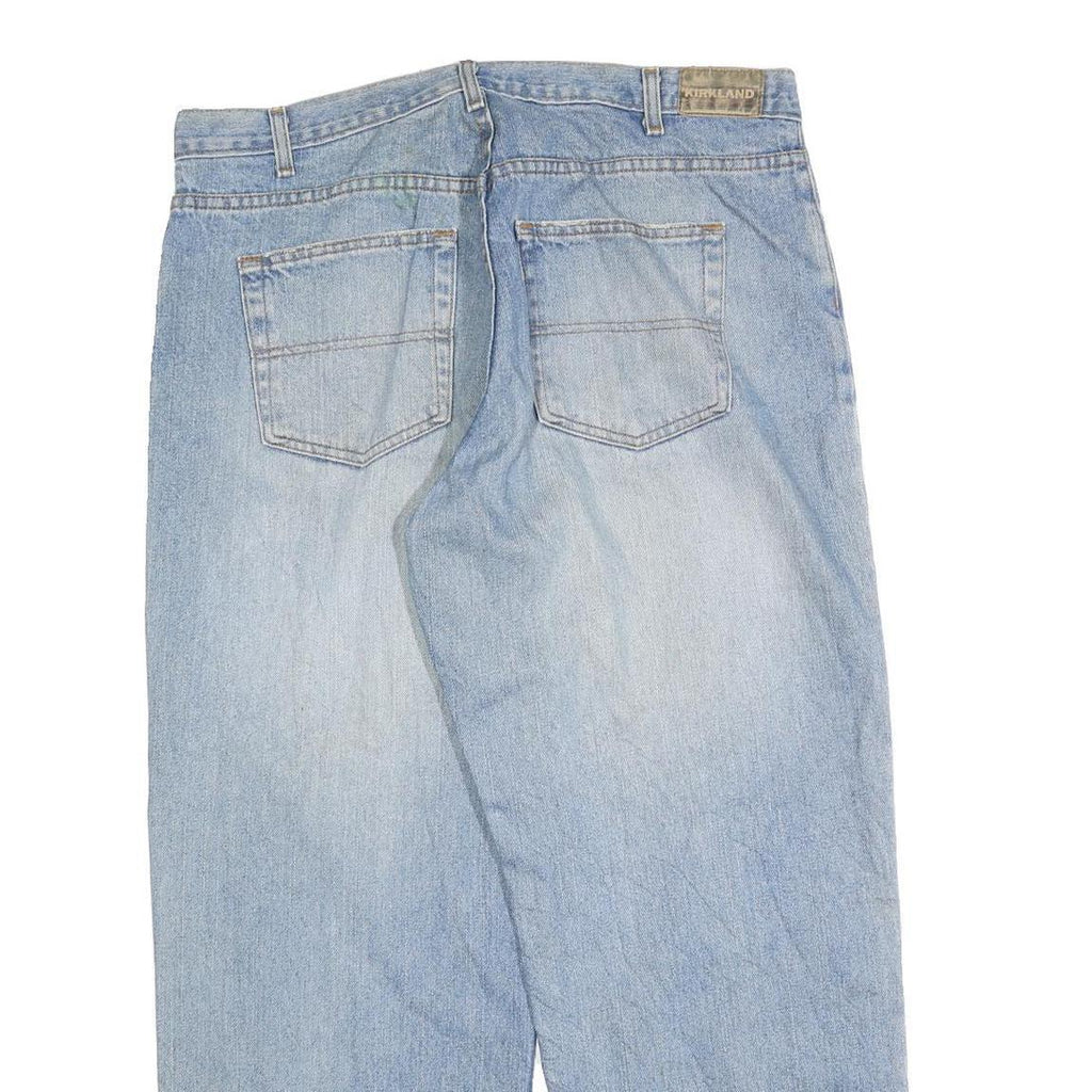 KIRKLAND Mens Loose Fit Blue Denim Jeans W38 L30 Casual Classic Cotton Blend Zip