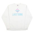 ONEITA Womens White Lake Tahoe Crew Neck XL Cotton Sweatshirt Vintage Pullover