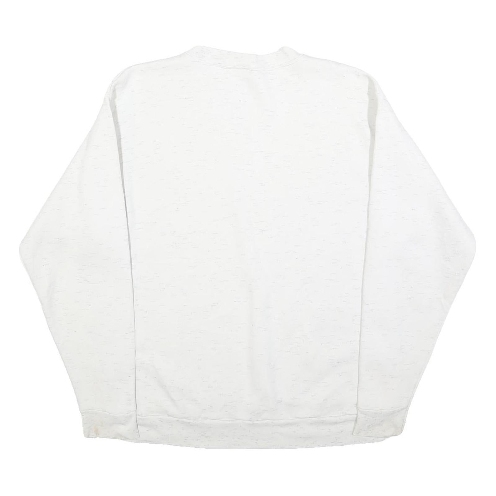 ONEITA Womens White Lake Tahoe Crew Neck XL Cotton Sweatshirt Vintage Pullover