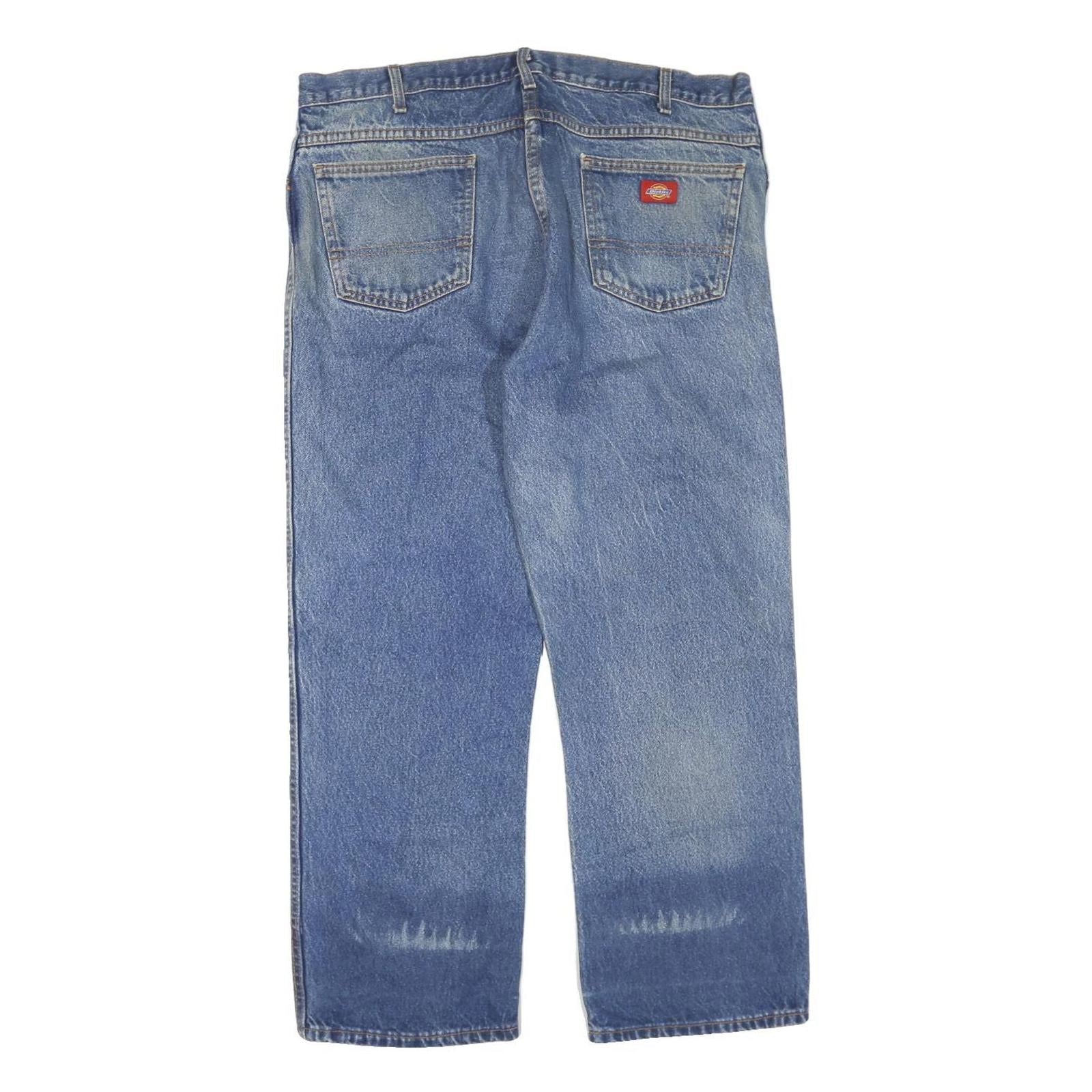 DICKIES Mens Regular Fits Blue Denim Jeans W38 L28 Classic Zip Closure