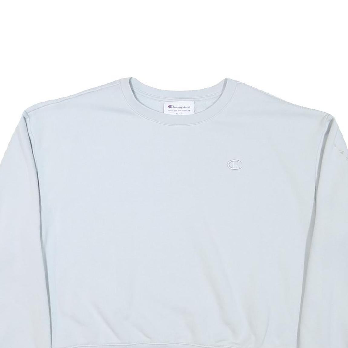 CHAMPION Womens White Crew Neck XL Cotton Blend Sweatshirt Casual Pullover