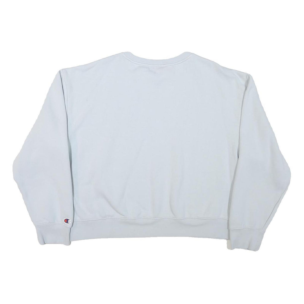 CHAMPION Womens White Crew Neck XL Cotton Blend Sweatshirt Casual Pullover