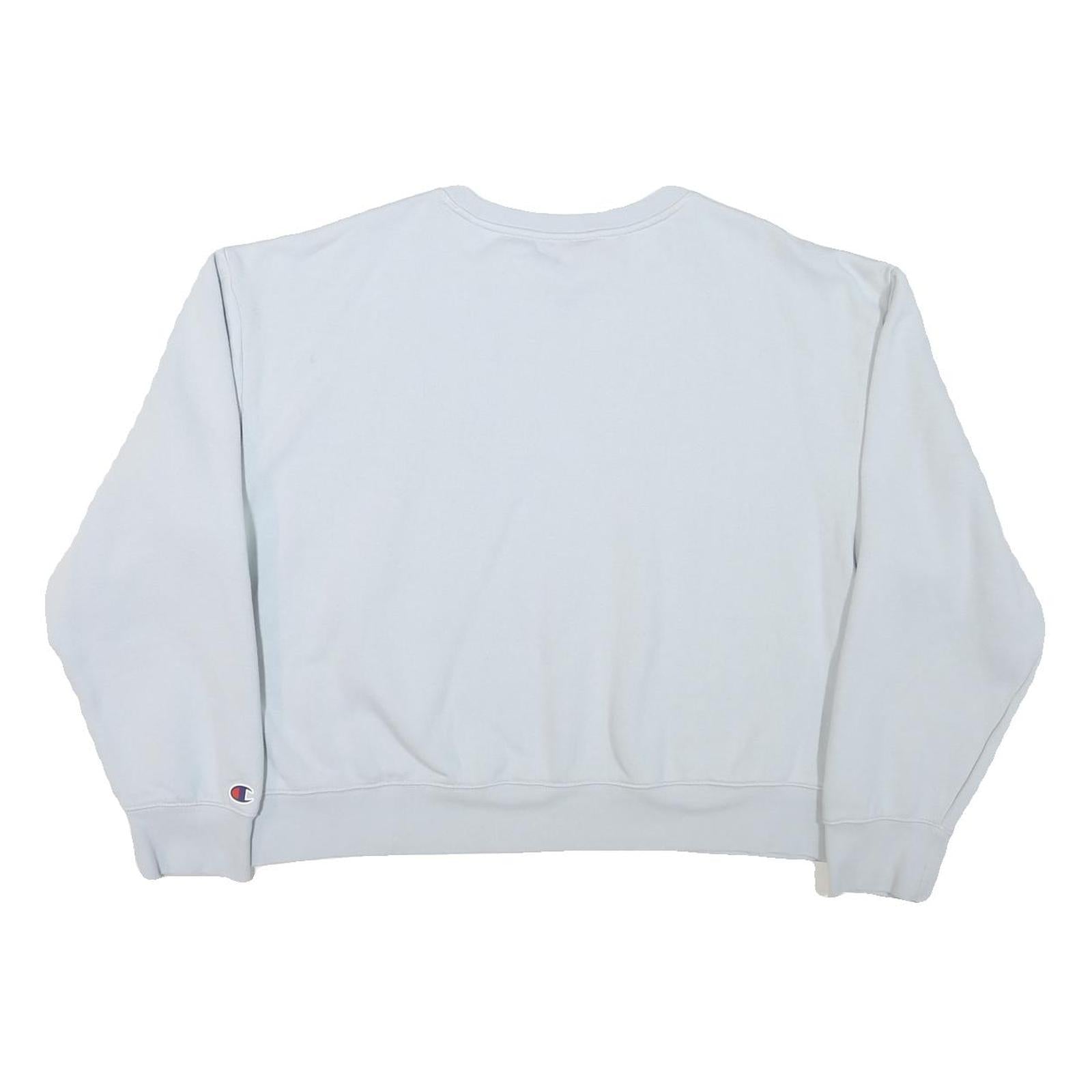 CHAMPION Womens White Crew Neck XL Cotton Blend Sweatshirt Casual Pullover