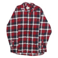 JACHS Mens Red & Navy Check Shirt L Long Sleeve Cotton Casual Button Up