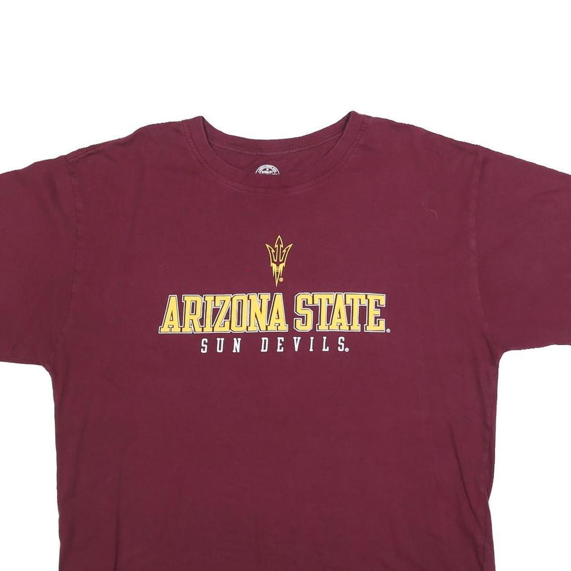 RIVALRY THREADS Mens Maroon Arizona State Sun Devils Graphic T-Shirt XL Short
