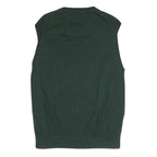 NAUTICA Mens Green Plain Pullover Jumper V-Neck Basic Knit M Cotton Blend