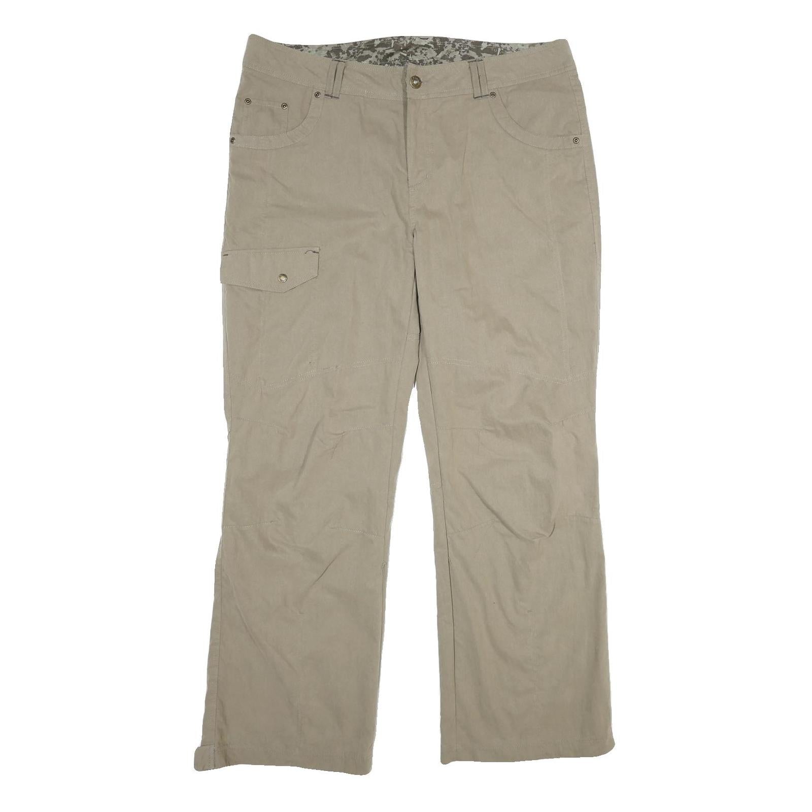 NATURE TRAIL Mens Cotton Blend Beige Regular Trousers W38 L32 Cargo Pocket Zip