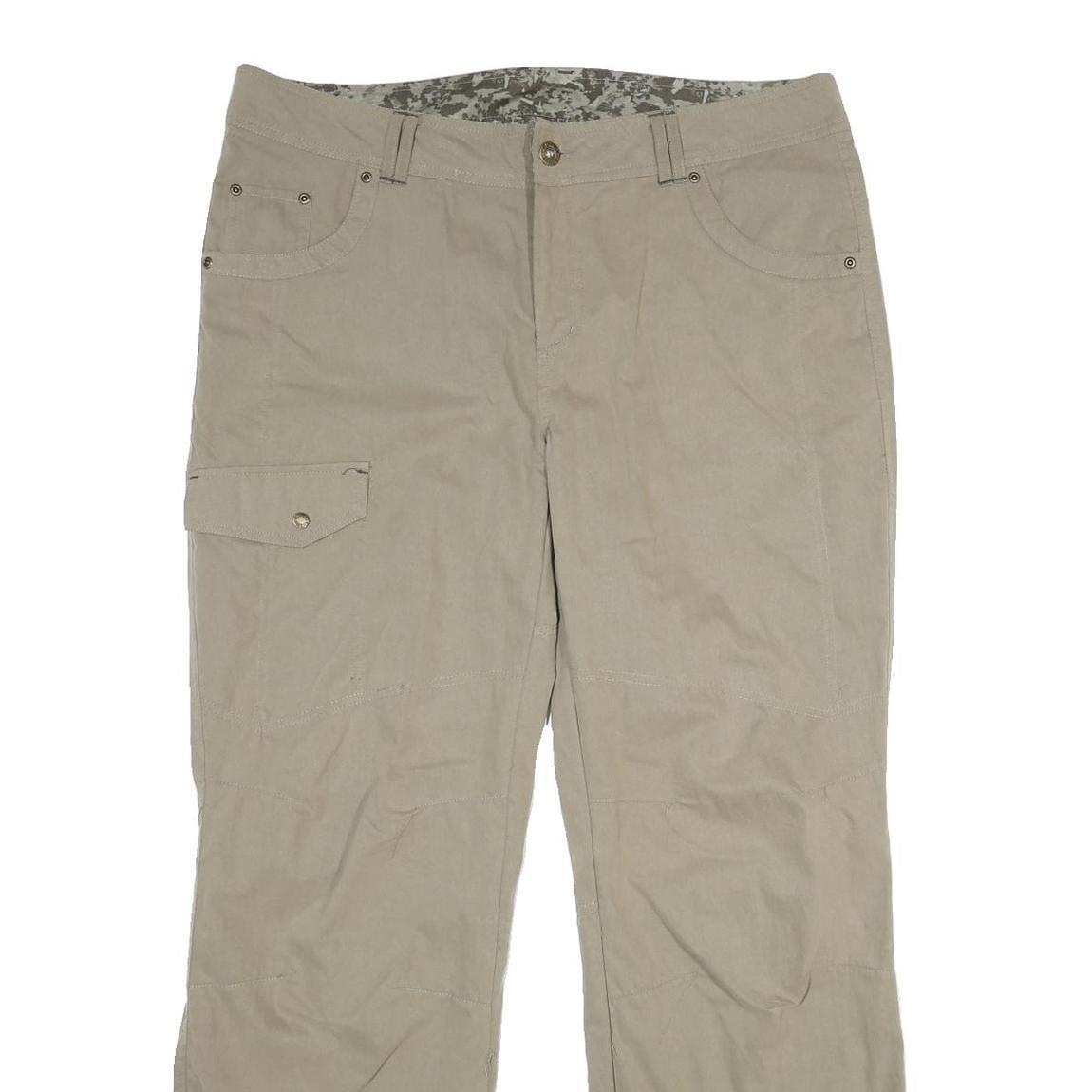 NATURE TRAIL Mens Cotton Blend Beige Regular Trousers W38 L32 Cargo Pocket Zip