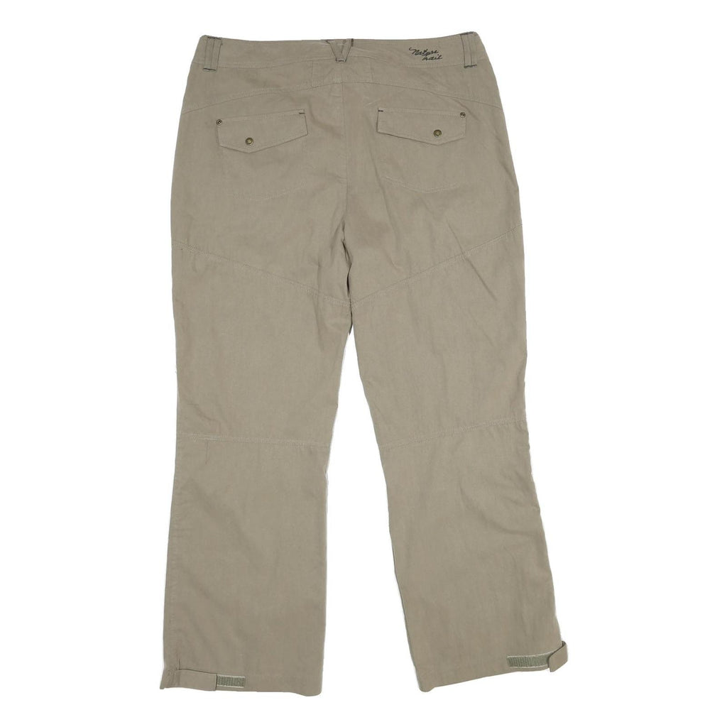 NATURE TRAIL Mens Cotton Blend Beige Regular Trousers W38 L32 Cargo Pocket Zip