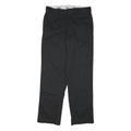DICKIES Mens Cotton Blend Black Regular Straight Trousers W32 L31 Workwear Zip