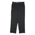 DICKIES Mens Cotton Blend Black Regular Straight Trousers W32 L31 Workwear Zip