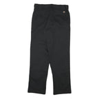 DICKIES Mens Cotton Blend Black Regular Straight Trousers W32 L31 Workwear Zip