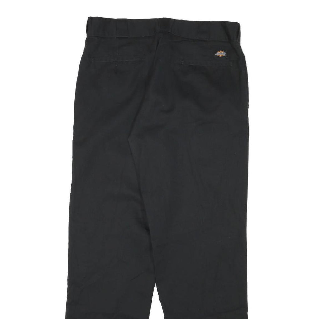 DICKIES Mens Cotton Blend Black Regular Straight Trousers W32 L31 Workwear Zip
