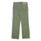 TRUE RELIGION Boys Cotton Regular Fit Green Zip Closure Trousers W24 L23