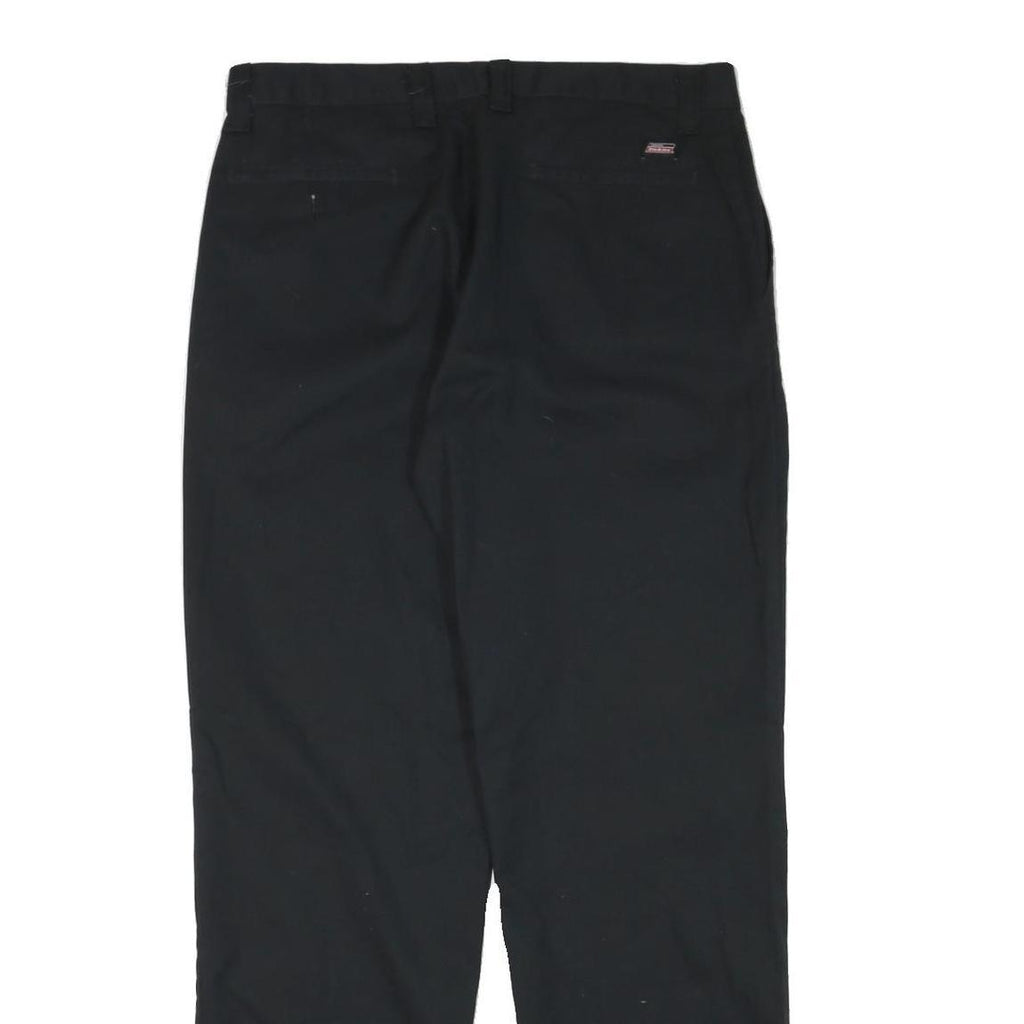DICKIES Mens Regular Fit Black Cotton Blend Trousers W32 L31 Workwear Zip