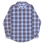 TOMMY HILFIGER Mens Blue & Red Check Shirt L Long Sleeve Cotton Casual