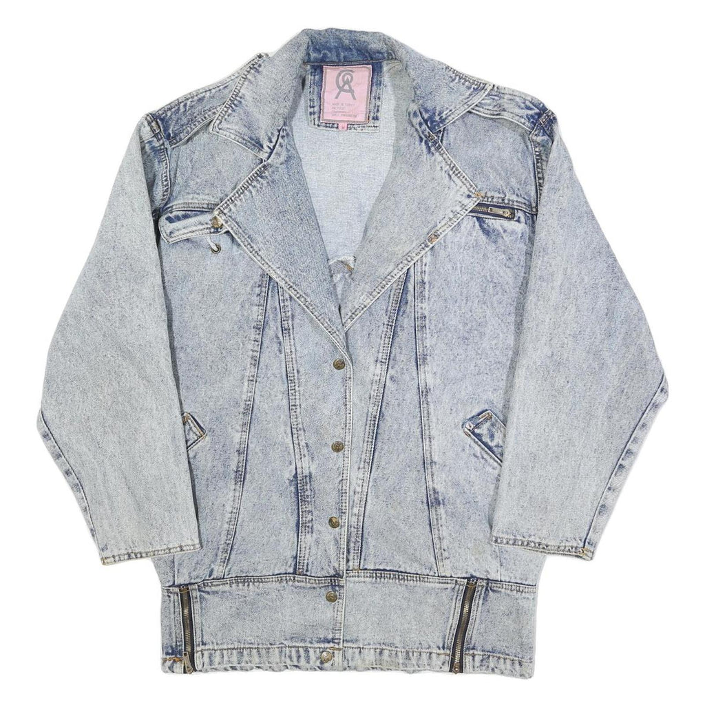 COA Womens Blue Cotton Denim Jacket M Button Closure Casual Vintage Style