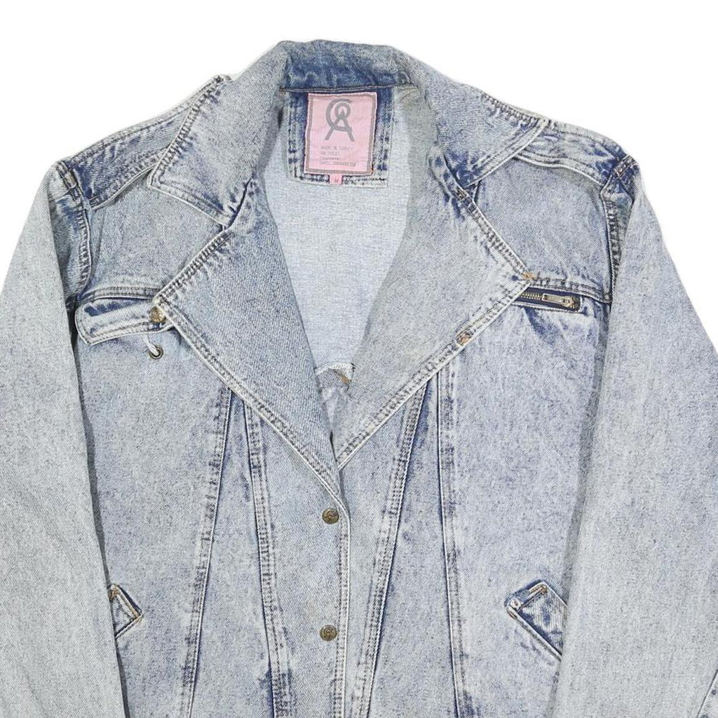 COA Womens Blue Cotton Denim Jacket M Button Closure Casual Vintage Style
