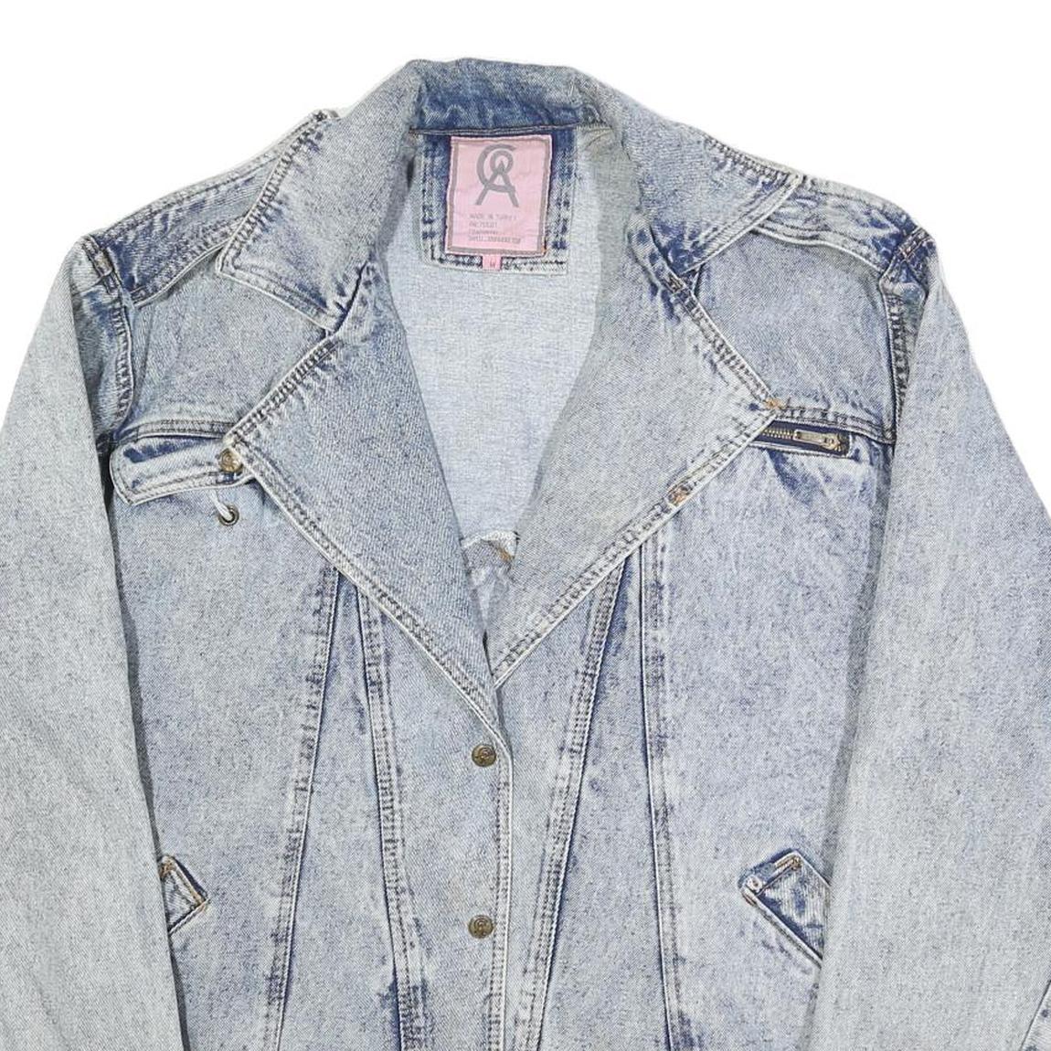 COA Womens Blue Cotton Denim Jacket M Button Closure Casual Vintage Style