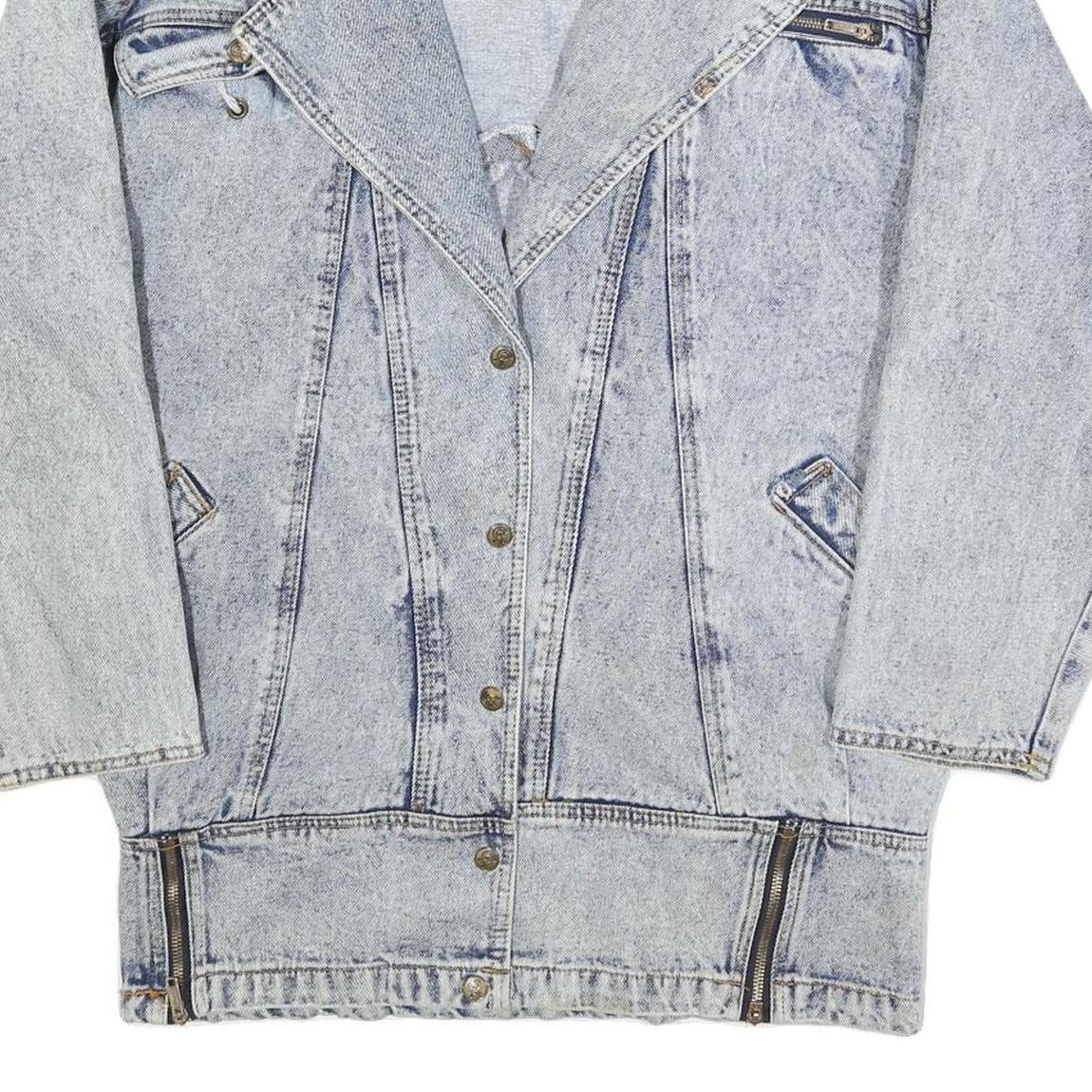 COA Womens Blue Cotton Denim Jacket M Button Closure Casual Vintage Style