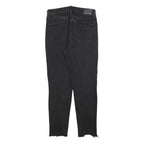 LEVI'S 721 Womens Jeans Black Slim Skinny Denim Raw Hem W30 L27