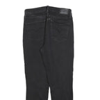 LEVI'S 721 Womens Jeans Black Slim Skinny Denim Raw Hem W30 L27