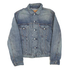LEVI'S Mens Blue Denim Jacket L Cotton Blend Classic Button Closure Casual