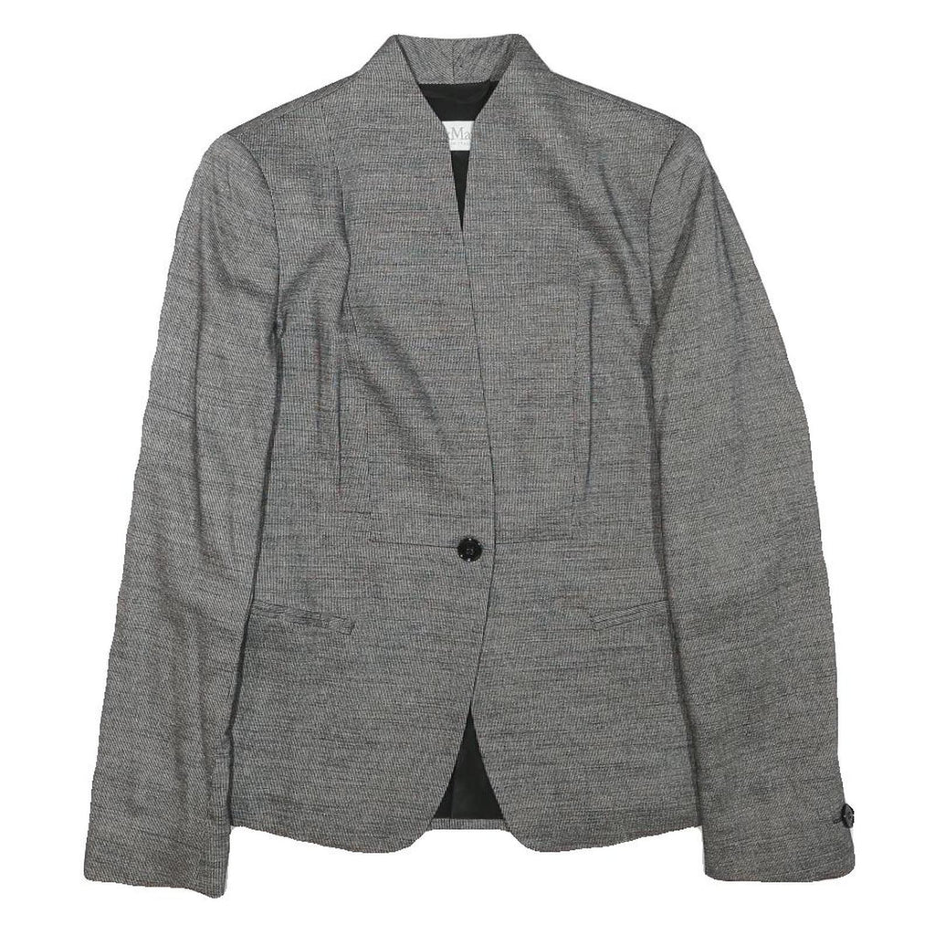 MAX MARA Womens Grey Wool Blend Tailored Jacket XS Button Closure Plain