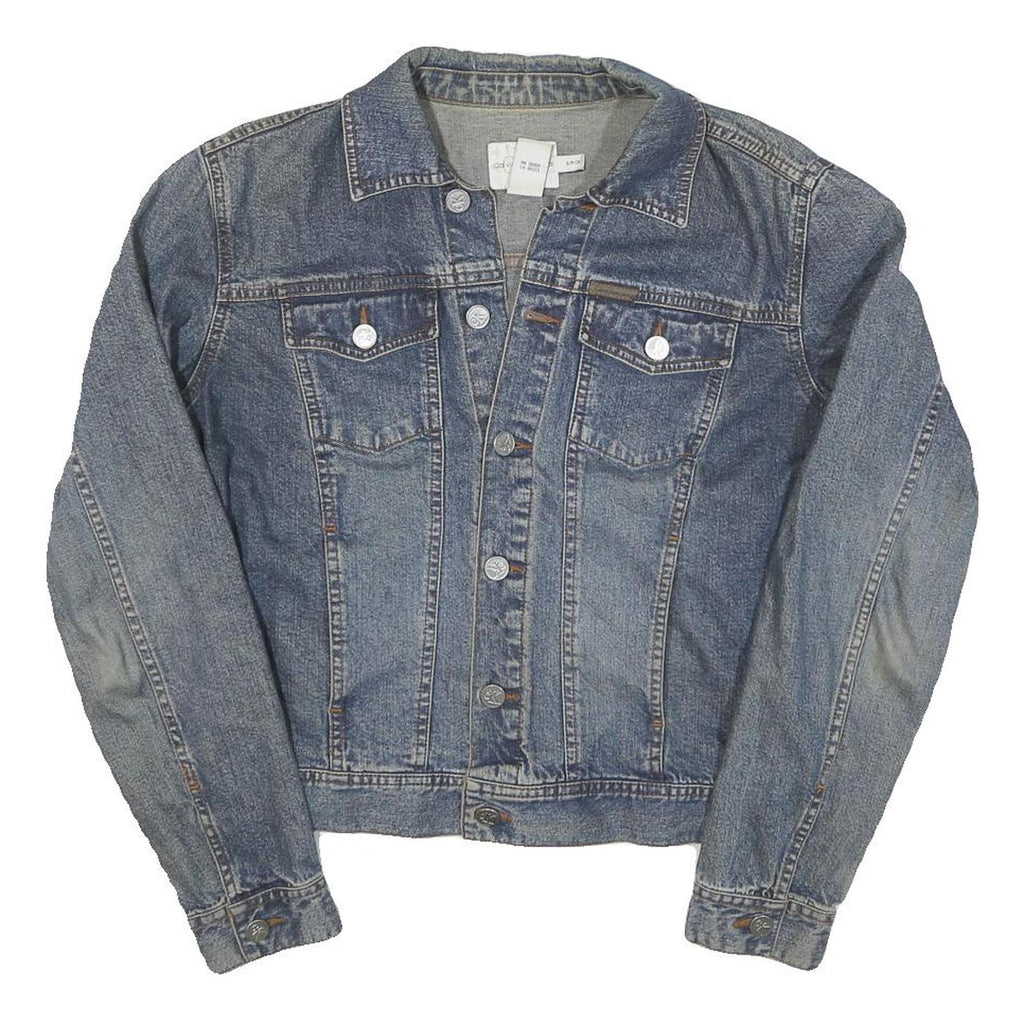 CALVIN KLEIN JEANS Womens Blue Denim Jacket S Woven Button Front Casual