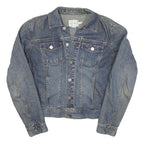 CALVIN KLEIN JEANS Womens Blue Denim Jacket S Woven Button Front Casual