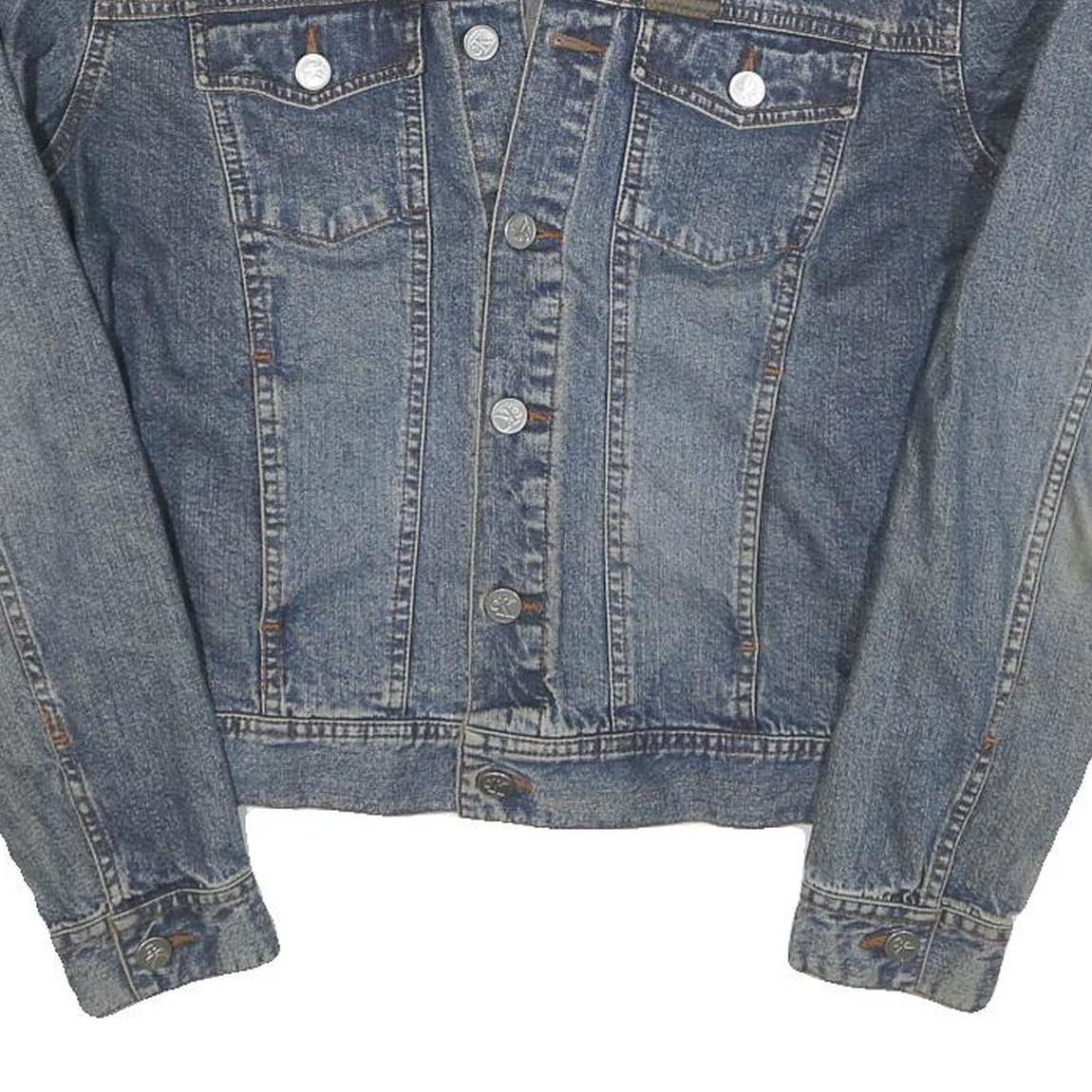 CALVIN KLEIN JEANS Womens Blue Denim Jacket S Woven Button Front Casual