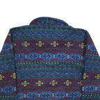 JJ OLIVER Mens Blue & Green Patterned Pullover V Neck Basic Knit L Fleece Jumper