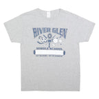 HANES Mens Grey River Glen School Graphic T-Shirt M Short Sleeve Crew Neck