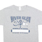 HANES Mens Grey River Glen School Graphic T-Shirt M Short Sleeve Crew Neck