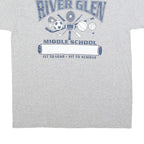 HANES Mens Grey River Glen School Graphic T-Shirt M Short Sleeve Crew Neck