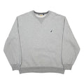 NAUTICA Mens Grey Crew Neck L Cotton Blend Pullover Sweatshirt Stylish Comfort