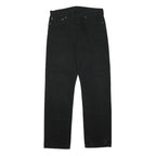 LEVI'S Mens Cotton Blend Black Regular Straight Trousers W34 L34 Classic Button