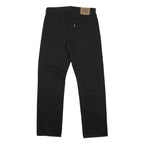 LEVI'S Mens Cotton Blend Black Regular Straight Trousers W34 L34 Classic Button