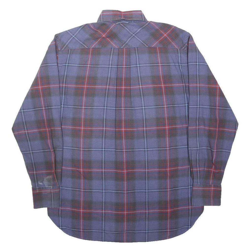 TOMMY HILFIGER Mens Blue & Red Check Shirt S Button-Down Collar Cotton Casual