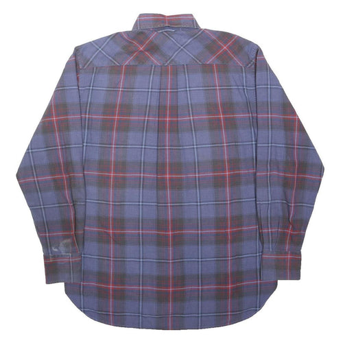 TOMMY HILFIGER Mens Blue & Red Check Shirt S Button-Down Collar Cotton Casual