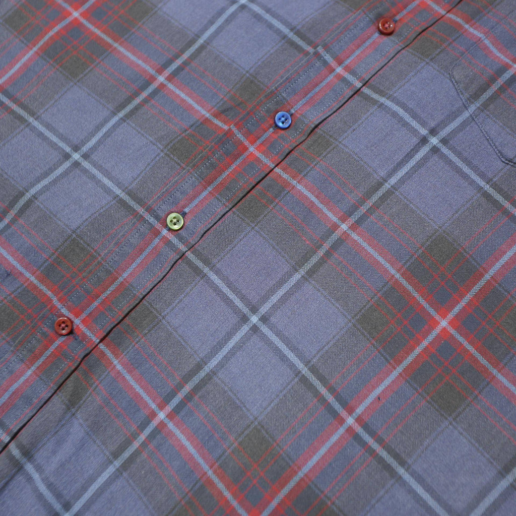 TOMMY HILFIGER Mens Blue & Red Check Shirt S Button-Down Collar Cotton Casual