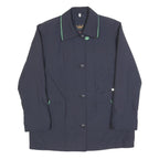 BIAGGINI Womens Navy Blue & Green Button Jacket UK 14 Polyester Blend Classic