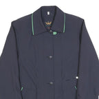 BIAGGINI Womens Navy Blue & Green Button Jacket UK 14 Polyester Blend Classic