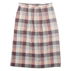 Womens Straight Skirt Red Midi Wool Gingham M