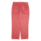 TOMMY HILFIGER Mens Cotton Pink Regular Straight Trousers W33 L31 Classic Zip