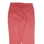 TOMMY HILFIGER Mens Cotton Pink Regular Straight Trousers W33 L31 Classic Zip