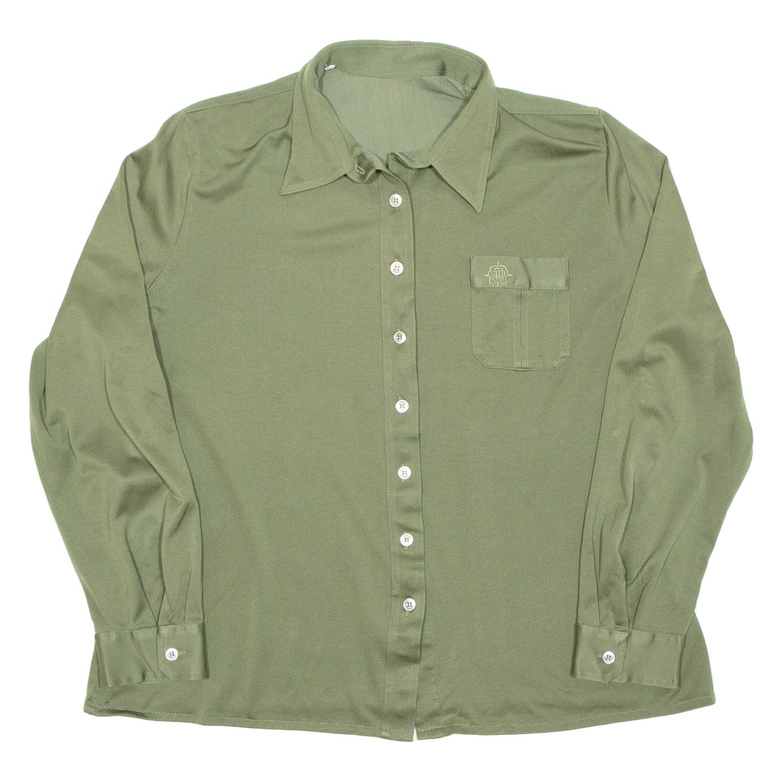 Womens Blouse Green Long Sleeve XL