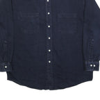 CAMBRIDGE CLASSICS Mens Navy Blue Shirt L Cotton Blend Casual Button Down
