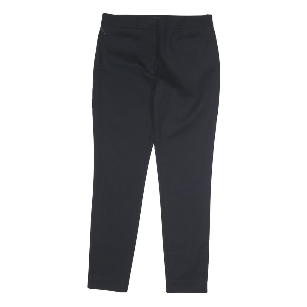 CLUB MONACO Womens Cotton Blend Black Regular Fit Straight Leg Trousers W30 L29