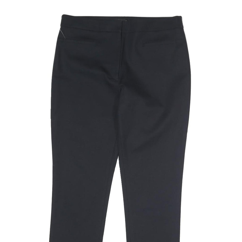 CLUB MONACO Womens Cotton Blend Black Regular Fit Straight Leg Trousers W30 L29